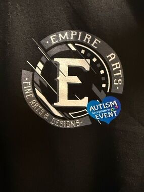 Empire Arts LLC Black Graphic Tee with Autism Acceptance Heart
